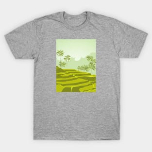 Tegalalang Rice Terraces, Bali, Indonesia - Retro Greens T-Shirt